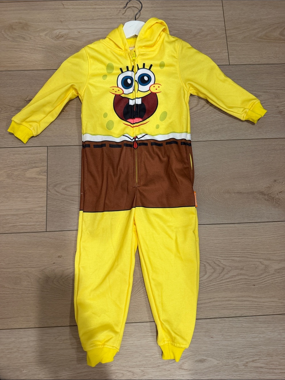 OppoSuits Yellow & Brown SpongeBob Kids One-Piece Footie